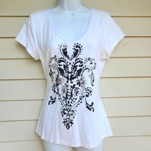 White House Black Market Dressy Graphic Tee